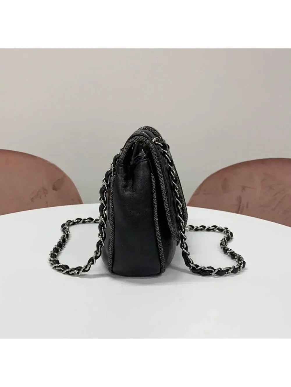 Chanel Quilted Lambskin Turnlock Shoulder Bag